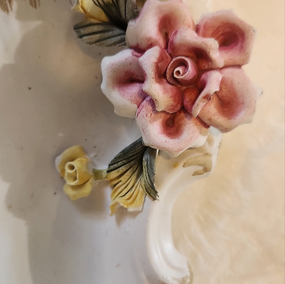 Germany Vintage porcelain 3D floral dish - Picture 8 of 12